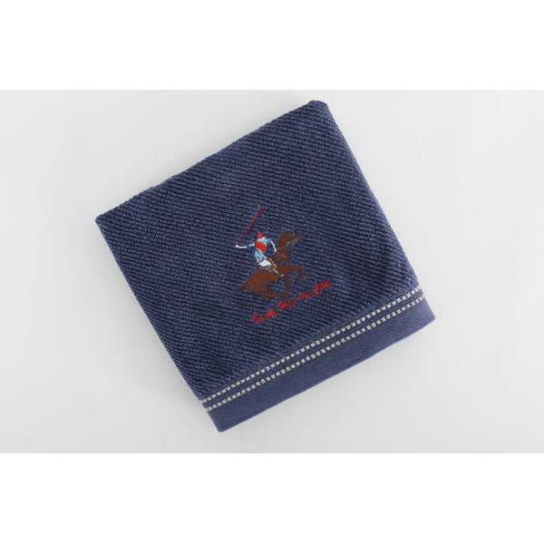 Bavlněný ručník BHPC s výšivkou 50x100 cm, tmavě modrý