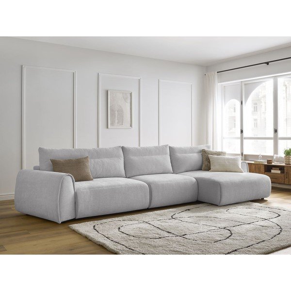 Светлосив ъглов диван Aden – Bobochic Paris-image-1