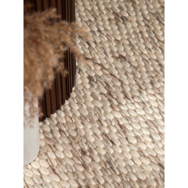 Бежов/в естествен цвят ръчно изработен вълнен кръгъл килим ø 160 cm Lyon Beans – Elle Decoration-image-3