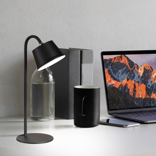 Черна LED настолна лампа с метален абажур (височина 34 cm) Voet – Fischer & Honsel-image-1