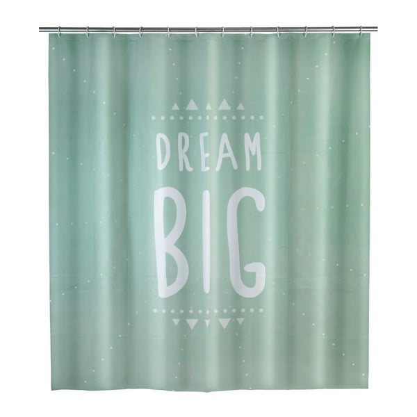Завеса за душ в ментово зелено Мечта, 180 x 200 cm Dream Big - Wenko