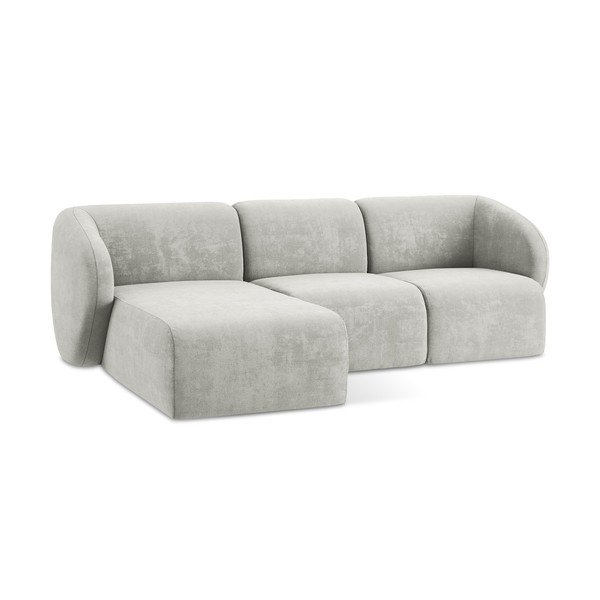 Светлосив шенилов ъглов диван (ляв ъгъл) Lani – Makamii-image-4