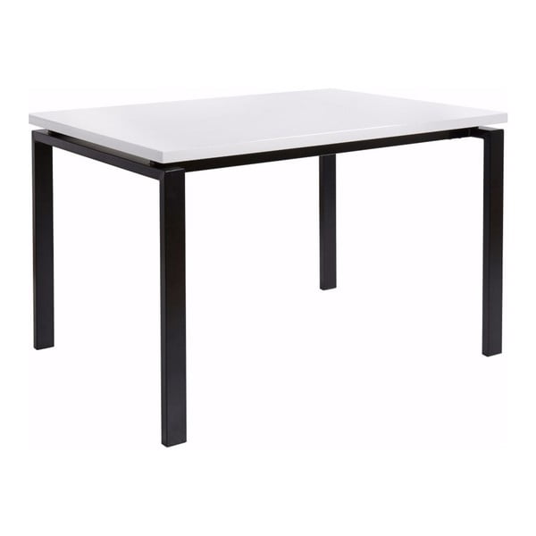 Černý jídelní stůl s lesklou bílou deskou Støraa Sandra, 90 x 120 cm