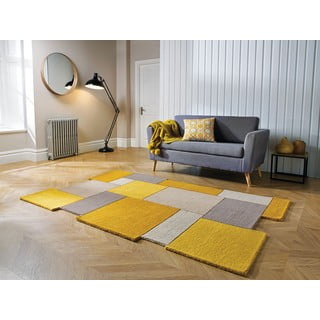 Жълт и бежов вълнен килим , 150 x 240 cm Collage - Flair Rugs