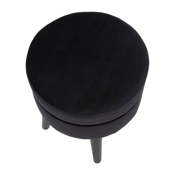 Черна табуретка с тапицерия Paris, ⌀ 35 cm - Mauro Ferretti-image-4