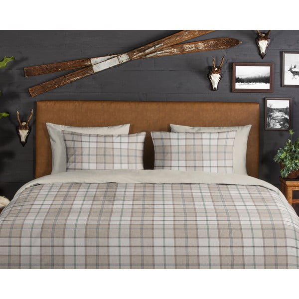 Светлокафяво единично  фланелено спално бельо 140x200 cm Bernardus – Good Morning-image-3