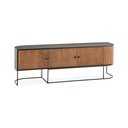 Маса за телевизор от масивно манго в естествен цвят 160x55x40 cm Curve – MOME