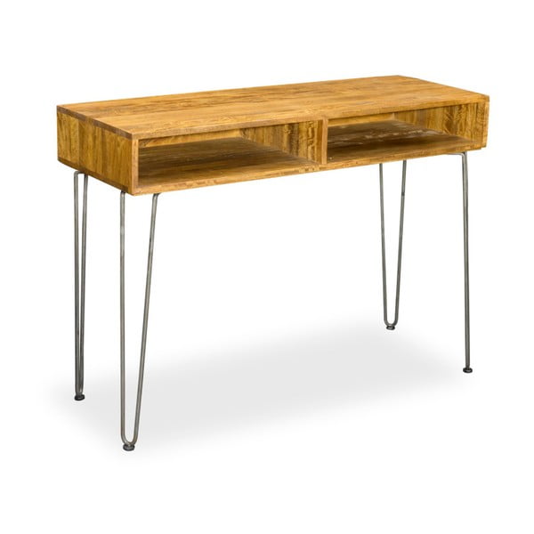 Konzolový stolek z oceli a mangového dřeva Bluebone Hairpin