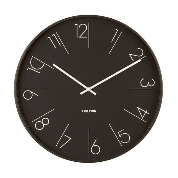 Černé hodiny Present Time Elegant