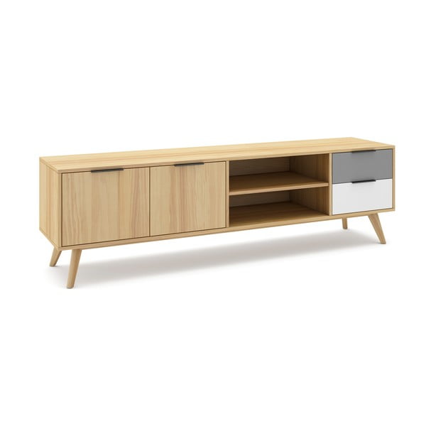 Масичка за телевизор с дъбов декор в естествен цвят 180x53 cm Elfa - Marckeric-image-3