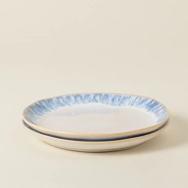 Бяла/синя десертна глинена чиния ø 22 cm Brisa – Costa Nova-image-2