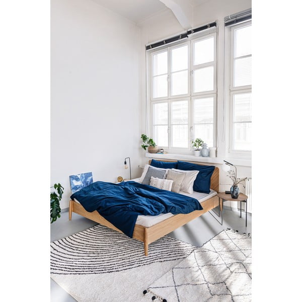 Морско синьо памучно спално бельо за двойно легло , 200 x 200 cm - Bonami Selection-image-4