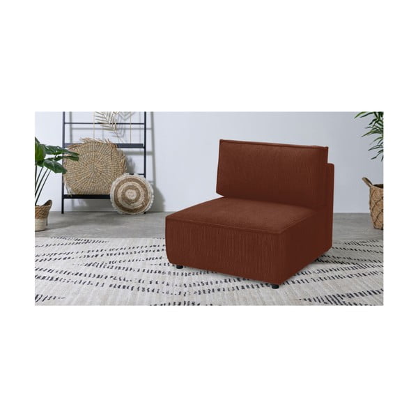 Модул за диван от велур в тухлен цвят, централна част Nihad modular - Bobochic Paris-image-1