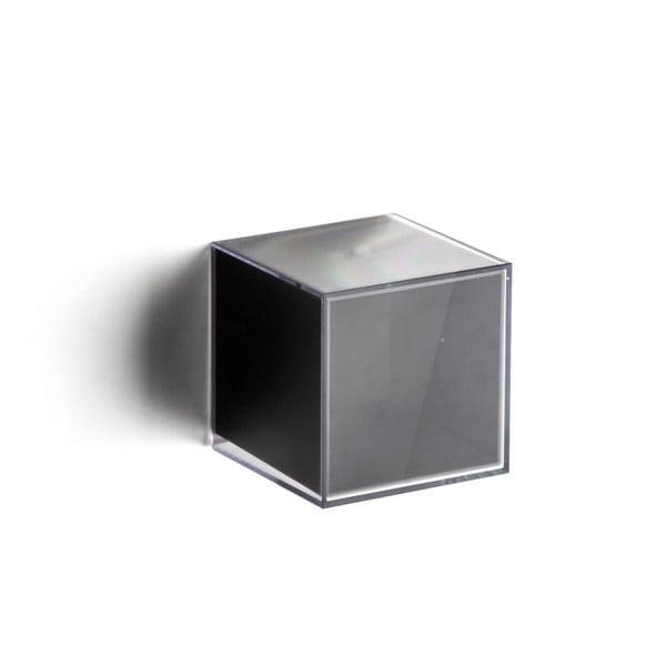 Černá nástěnná krabička (uzavřená) s průhledným víkem Qualy Pixel Cube