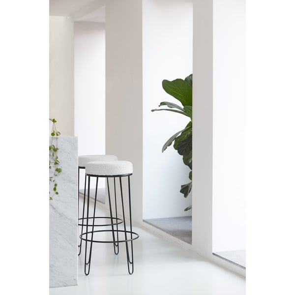 Бял тапициран бар стол (височина на седалката 73 cm) Alice – Light & Living-image-1