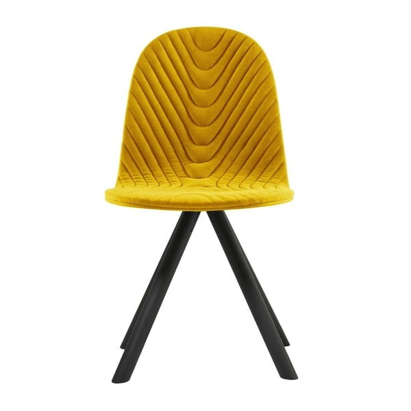 Жълт стол с черни крака Манекен Wave - Iker