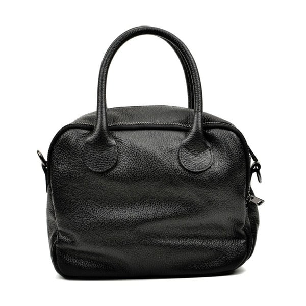 Черна кожена чанта Ludmilla Cesso - Carla Ferreri