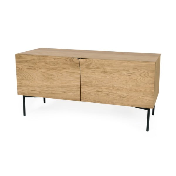 Кафяв скрин с чекмеджета от дъбова дървесина Flop, 65 x 120 cm - Woodman-image-1