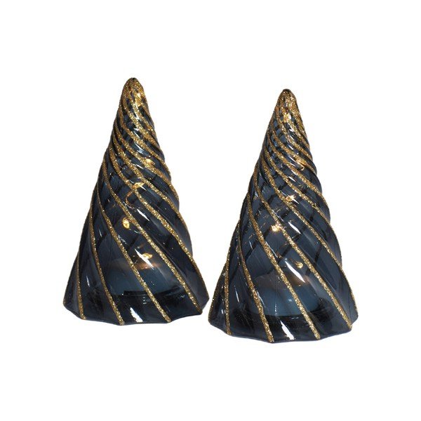 Черни светлинни декорации в комплект 2 бр. на батерии ø 6 cm Vilma Tree – Sirius