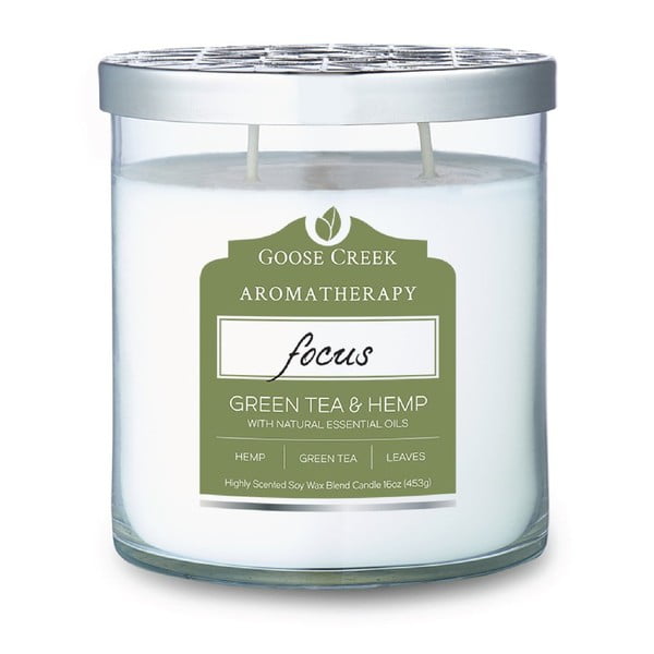 Ароматна свещ в стъклена кутия Hemp & Green tea, 60 часа горене - Goose Creek