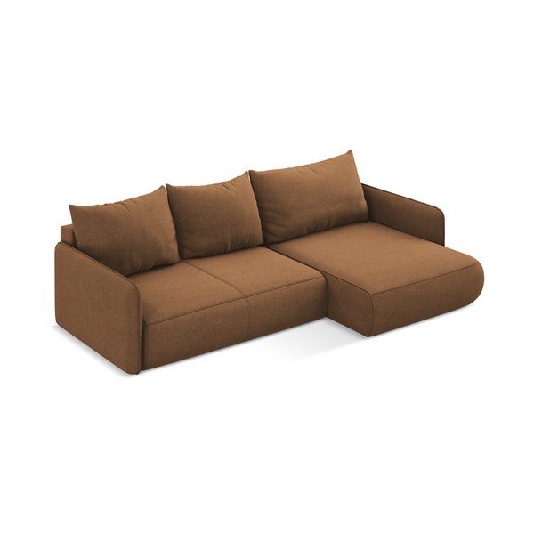 Оранжев разтегателен ъглов диван с място за съхранение (десен ъгъл) Nanea – Makamii-image-4