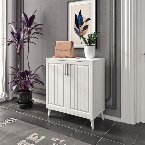 Бяла стойка за обувки Latte – Kalune Design-image-2