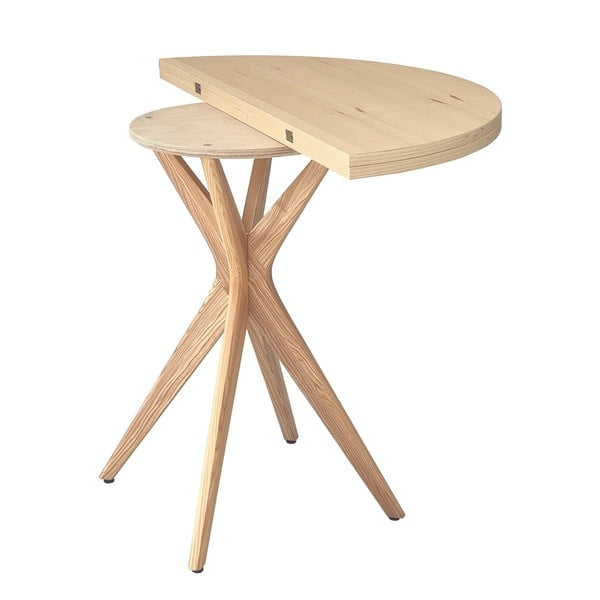 Кръгла сгъваема трапезна маса с ясенов плот 45x90 cm Jubi – Ragaba-image-2