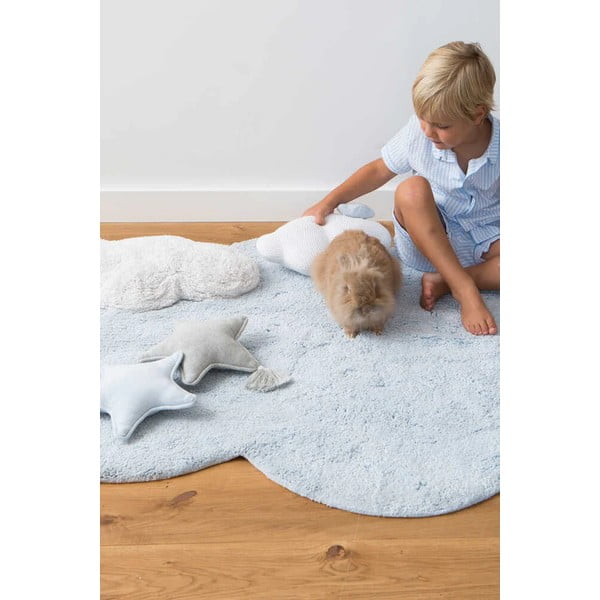 Светлосин ръчно изработен памучен детски килим подходящ за пране 70x100 cm Mini Dream – Lorena Canals-image-3