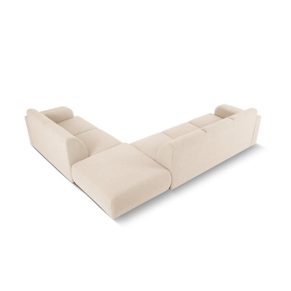 Бежов ъглов диван от плат букле (десен ъгъл) Molino - Micadoni Home-image-3