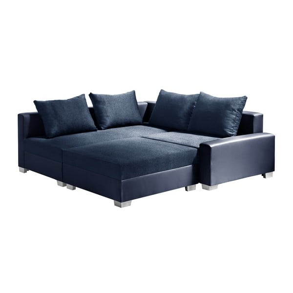 Modrá rohová pohovka s lůžkem na levé straně INTERIEUR DE FAMILLE PARIS Aventure-image-2