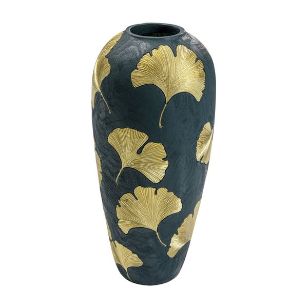 Тъмнозелена ваза със златни листа, височина 74 cm Elegance Ginkgo - Kare Design