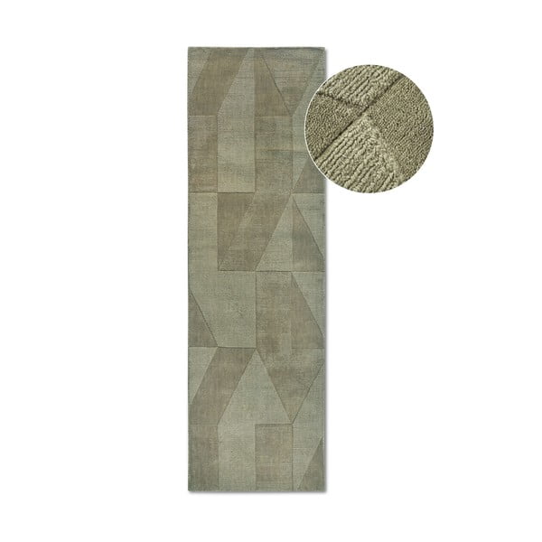 Зелена ръчно изработена вълнена пътека 80x250 cm Ursule – Villeroy&Boch
