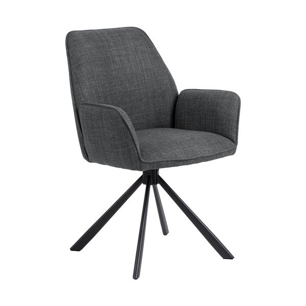 Тъмносиви тапицирани трапезни столове в комплект с подлакътници 2 бр. Glenda – Actona