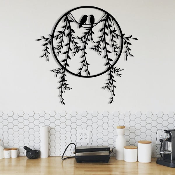 Метална декорация за стена 45x44 cm Lovebirds - Wallity-image-3