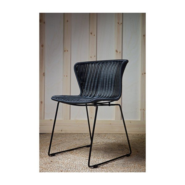 Черни градински столове в комплект 2 бр. от изкуствен ратан Wings – WOOOD-image-4