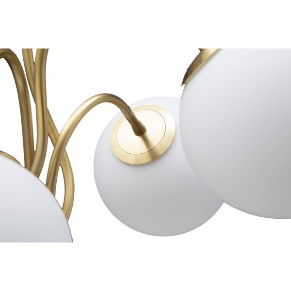 Бяла/златистa настолна лампа със стъклен абажур (височина 74 cm) Glamy – Mauro Ferretti-image-1