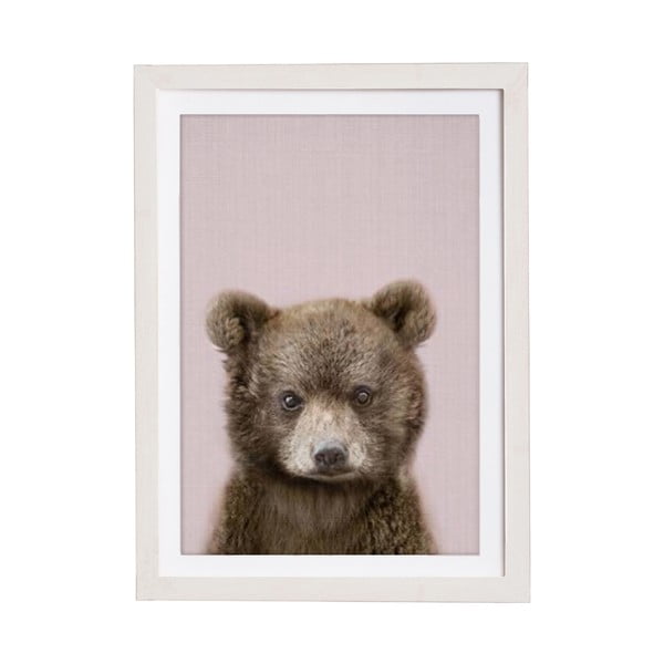 Картина за стена в рамка Бебешко мече, 30 x 40 cm Rose Baby Bear - Querido Bestiario
