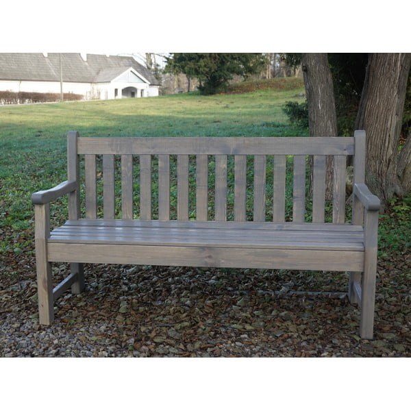 Сива дървена градинска пейка London - Rojaplast-image-4