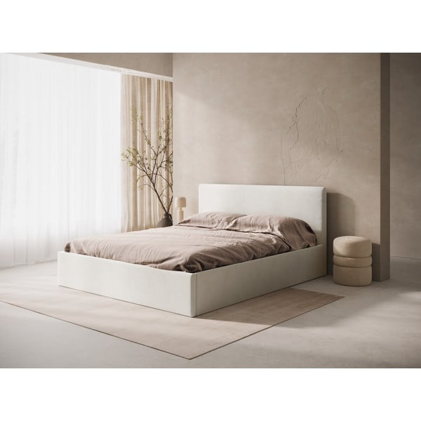 Кремава тапицирана табла за легло 210,5x100 cm Remo – Micadoni -image-1