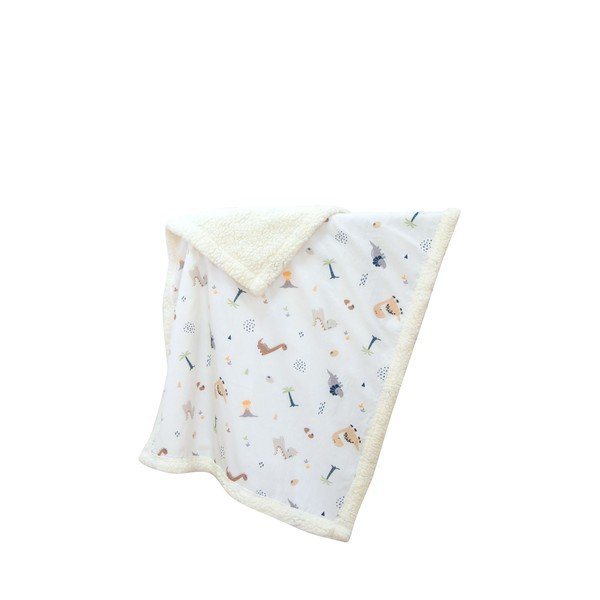 Бяло бебешко одеяло от памук Renforcé 75x100 cm Dinozor – Mijolnir