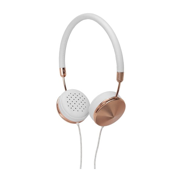 Бели слушалки с детайли от розово злато Layla - Frends