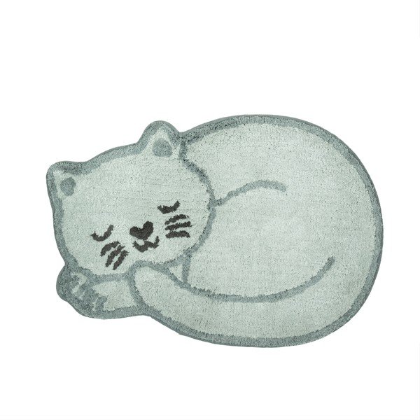 Светлосин памучен детски килим 43x60 cm Sleeping Cat – Sass & Belle
