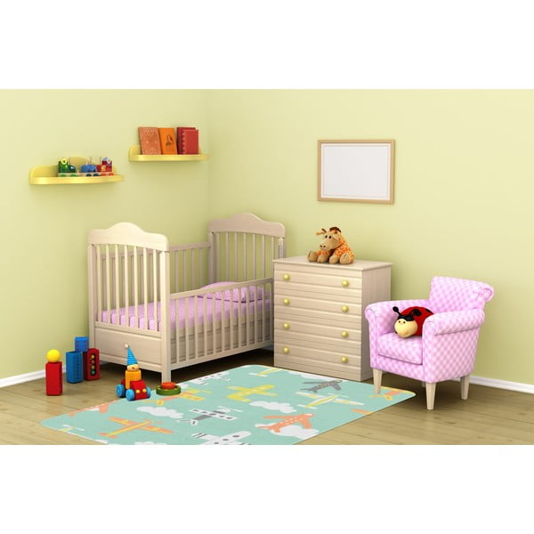 Светлозелен детски килим 100x140 cm Happy Plains – Oyo Concept-image-2