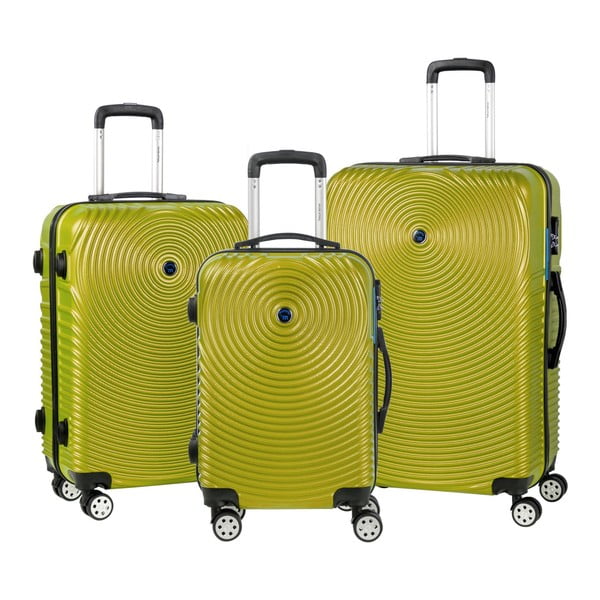 Sada 3 limetkově zelených cestovních kufrů na kolečkách Murano Traveller