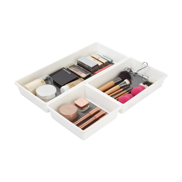 Комплект от 3 сиви и бели отделения с противоплъзгащо покритие - Addis-image-2