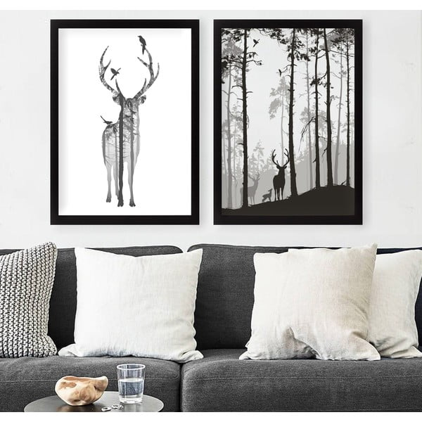 Картини в комплект 2 бр. 34x44 cm Deer – Wallity-image-1