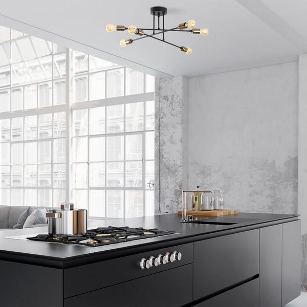 Черно осветително тяло за таван Fleur – Opviq lights-image-2