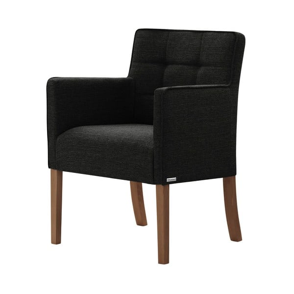 Черен стол с тъмнокафяви крака от букова дървесина Freesia - Ted Lapidus Maison