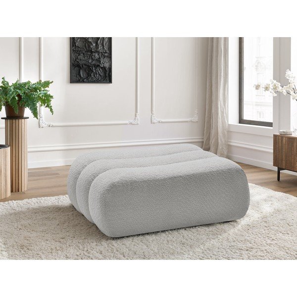 Светлосива табуретка  от прежда с примки от букле Azra – Bobochic Paris-image-1