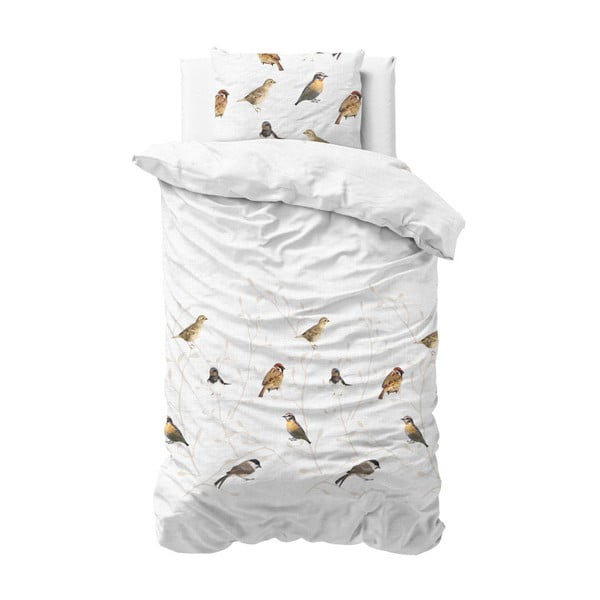 Памучно спално бельо за единично легло Birdy, 140 x 220 cm - Sleeptime